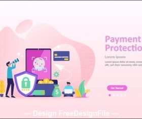 Payment protection cartoon illustration vector
