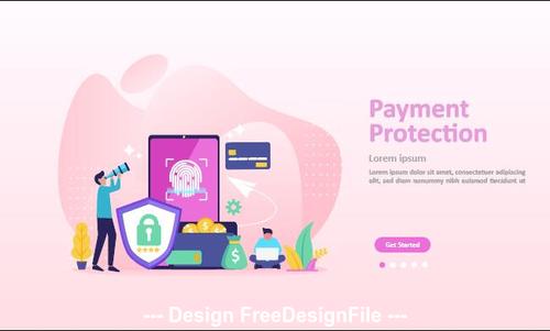 Payment protection cartoon illustration vector