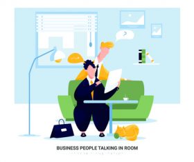 People talking in room cartoon illustration vector