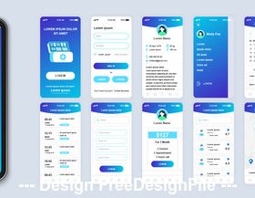 Personal medical mobile app Ui Kit Screen vector