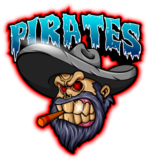 Pirates mascot esport logo vector