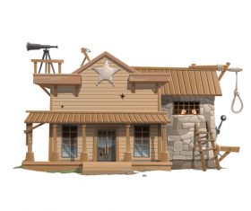 Police station building vector