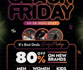 Premium Black Friday Sale Poster Psd Template