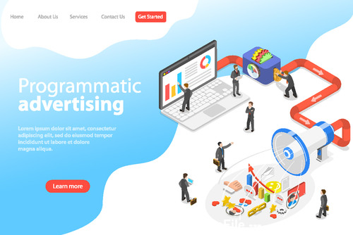 Programmatic advertising concept illustration vector