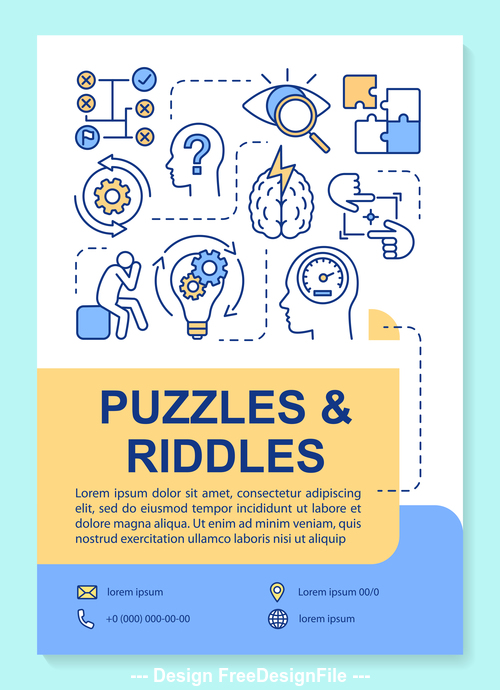 Puzzles riddles interface vector