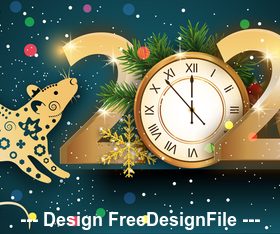 Rat and clock 2020 new year vector