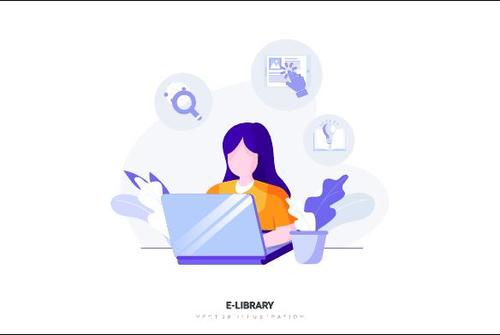 Read now e-library vector