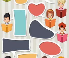 Reading books students vertical banner vector