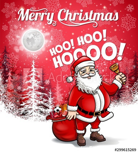 Red background and santa vector