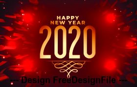 Red confetti 2020 digital design happy new year vector