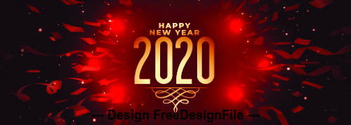 Red confetti 2020 digital design happy new year vector