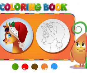 Reindeer in christmas coloring book vector