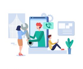 Repair service cartoon illustration vector