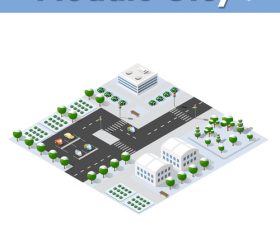 Residential parking lot module cartoon vector