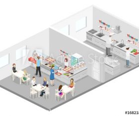 Restaurant cartoon model vector