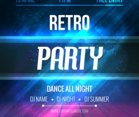 Retro party poster vector