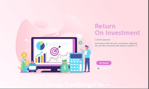 Return on investment cartoon illustration vector