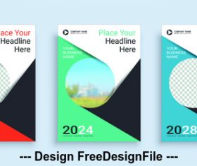 Round icon poster cover design template vector