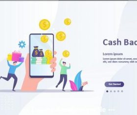 Sale cash back cartoon illustration vector