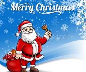 Santa Claus giving gift background vector