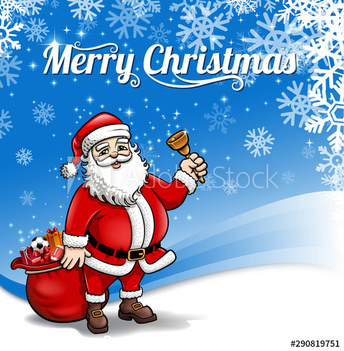 Santa Claus giving gift background vector