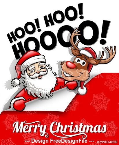 Santa and elk background vector