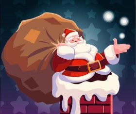Santa claus giving a gift illustration vector