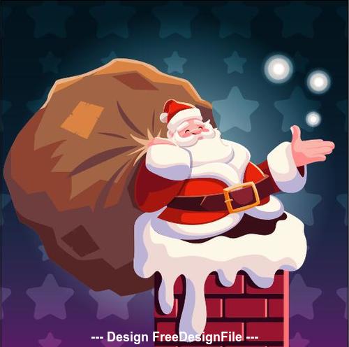 Santa claus giving a gift illustration vector