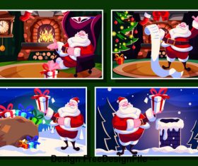 Santa with gifts illustration vector