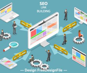 Seo link building concept illustration vector