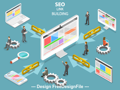 Seo link building concept illustration vector