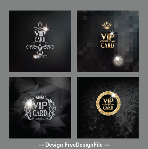 Set of VIP cards vector