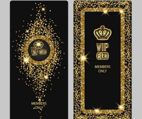 Shiny VIP vertical gold cards vector