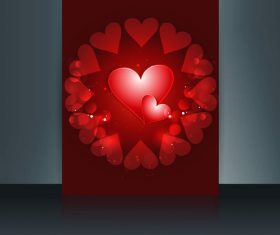 Shiny Valentines Day Heart Cover vector