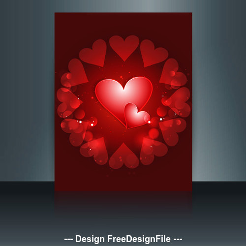 Shiny Valentines Day Heart Cover vector