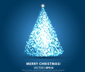 Shiny abstract christmas tree vector