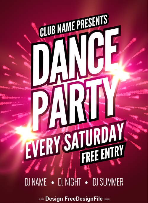 Shiny banner club disco flyer vector