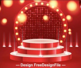 Shiny lights abstract round podium backgrounds vector