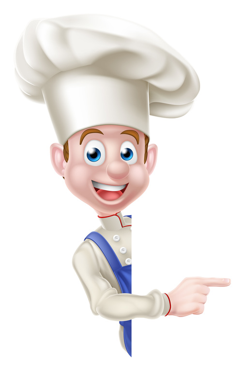 Side pointing chef vector free download