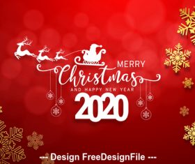 Silhouette 2020 christmas card vector