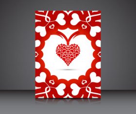 Silhouette creative heart shaped brochure cover vector
