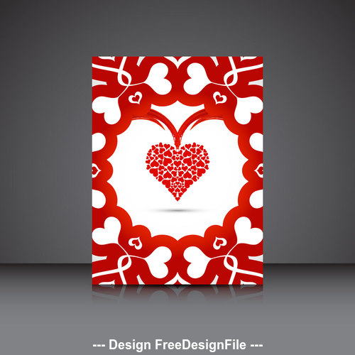 Silhouette creative heart shaped brochure cover vector