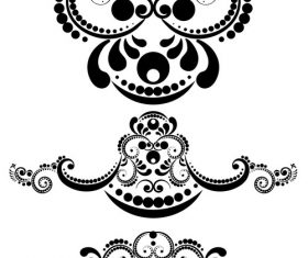 Silhouette floral ornament vector