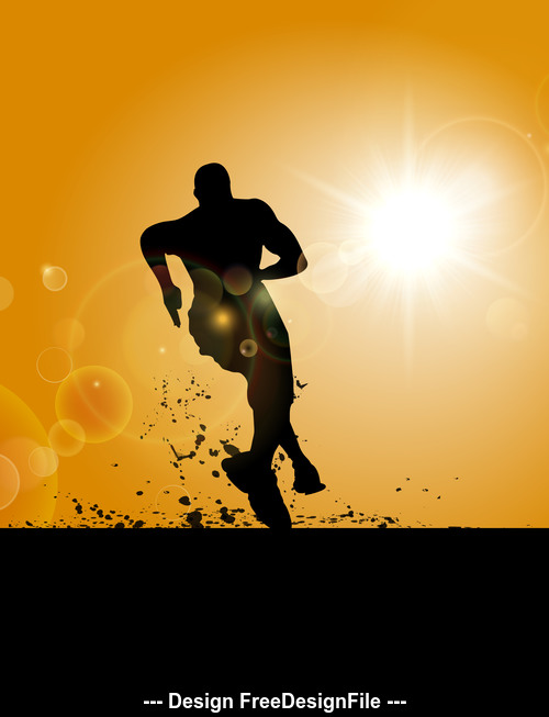Silhouette of a running man vector free download