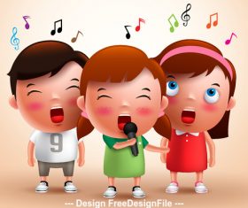 Singing children vector