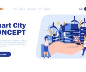 Smart city concept cartoon illustration vector