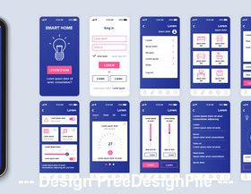 Smart home mobile app Ui Kit Screen vector