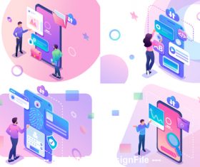 Smartphone verification concept illustration vector