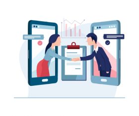 Social cartoon illustration vector