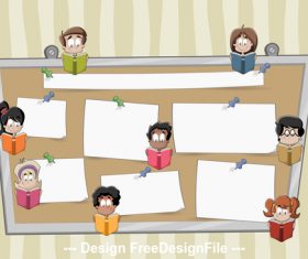 Students reading books and dialogs vector